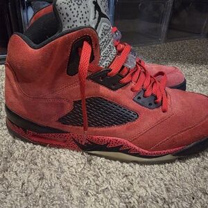 Custom Nike Air Jordan 5 Red Suede Size 12 Retro 2017